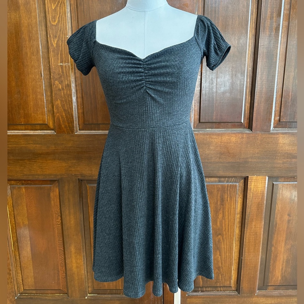 BP Grey Sweetheart Skater Dress